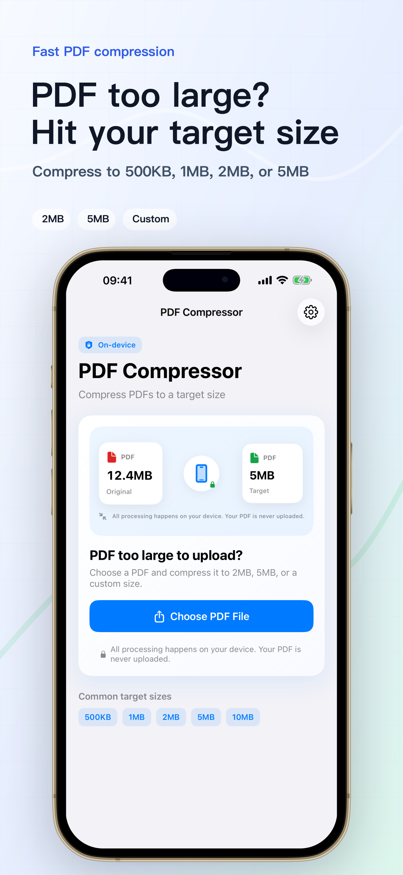 Compress PDF to Target Size